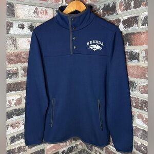 NWT University of Nevada Wolf Pack Quarter Button Up Henley Pocket Sweater